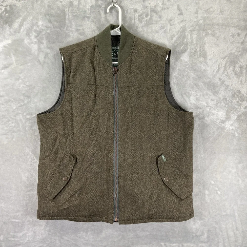 Woolrich Bear Claw Vest men's Large Insulated Full Zip Wool Nylon Lined Outdoor